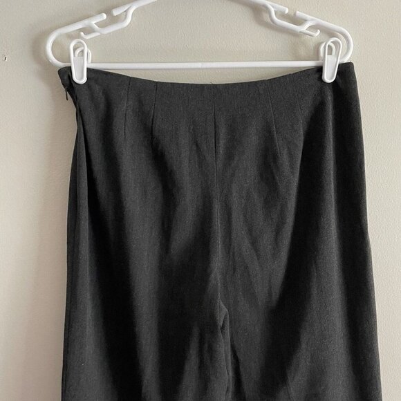 Talbots Women SZ 8 Charcoal Gray Waistless Flat Front Straight Leg Dress Pants - Picture 6 of 8